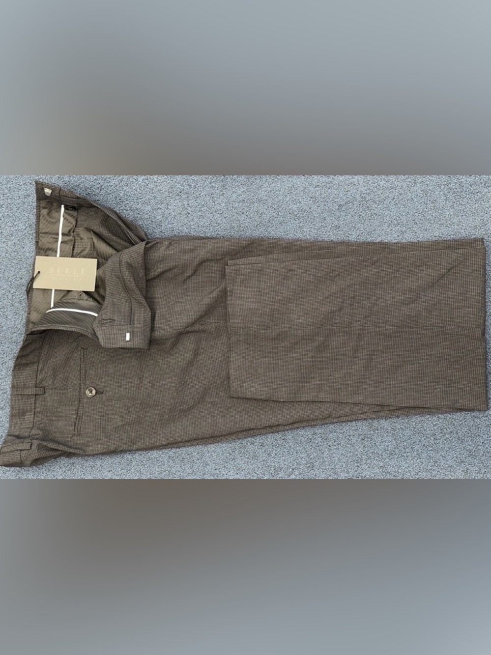 NWT Berle Modern Fit Slacks – Black Charcoal Micro-Houndstooth – 38R